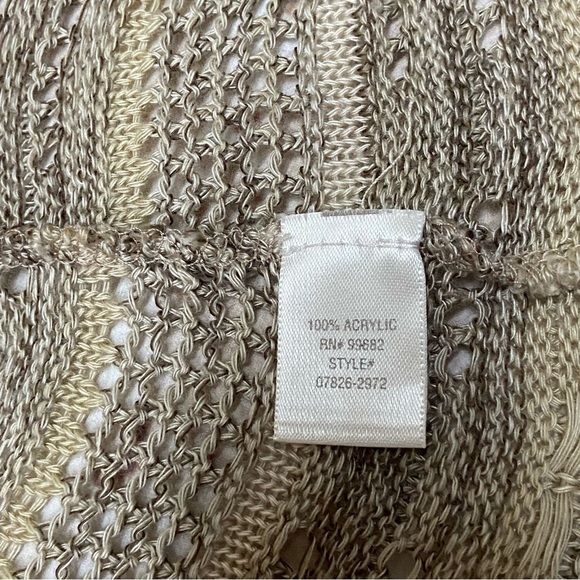 Christopher & Banks Lightweight Open Knit Tan Cardigan Sweater - Women’s Small - Picture 9 of 11